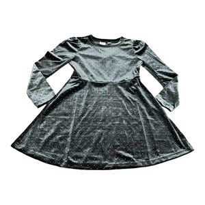 GAP Girls Velvet Skater Dress, Gray Gold, Size XS 4-5, NEW